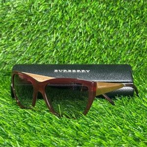 Womens Burberry 56mm Cat Eye Sunglasses Bordeaux/Gold B4174 3402/8G (56-17-140)